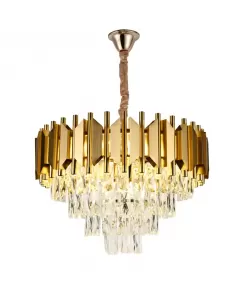 Candelabru Cristal Braxton 5x E27 Auriu