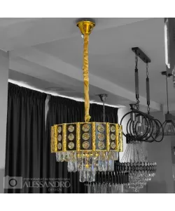 Candelabru Cristal Cael Diametru 40cm Auriu