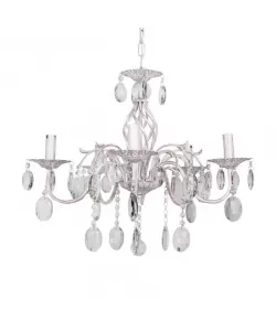 Candelabru Cristal Calum, 5*E14, Cristale K9, Alb