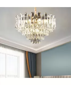 Candelabru Cristal Calvin 11x E14 Diametru 55cm Auriu