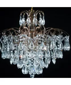 Candelabru Cristal Camilo 6x E27 Auriu