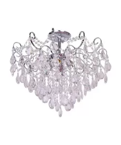 Candelabru Cristal Carson 6x E27 Argintiu