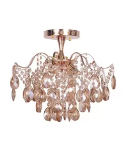 Candelabru Cristal Cason, 4*E27, Auriu, Metal si Cristal