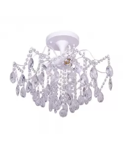 Candelabru Cristal Chance, 4*E27, Alb, Diametru 50cm Metal si Cristal Candelabru Cristal Chance, 4*E27, Alb, Diametru 50cm Metal si Cristal