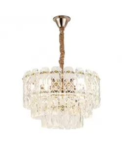 Candelabru Cristal Cyrus 5x E27 Auriu