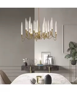 Candelabru Cristal Delta 12XE14 Auriu Candelabru Cristal Delta 12XE14 Auriu