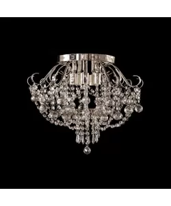 Candelabru Cristal Donovan, 5*E27, Cristal si Metal, Argintiu