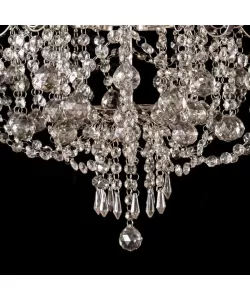 Candelabru Cristal Donovan, 5*E27, Cristal si Metal, Argintiu