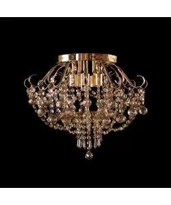 Candelabru Cristal Dorian, 5*E27, Cristal si Metal, Auriu