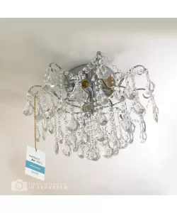 Candelabru Cristal Elias, 4*E27, Cristal si Metal, Argintiu