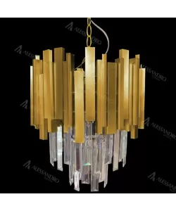 Candelabru Cristal Emir 2x E14 Auriu