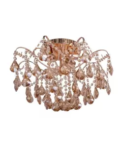 Candelabru Cristal Eric, 4*E27, Cristal si Metal, Auriu