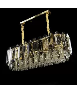 Candelabru Cristal Farida, 12*E27, Diametru 80cm, Auriu, Metal si Cristal