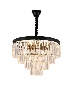 Candelabru Cristal Frank 10x E27 Negru