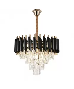 Candelabru Cristal Iustinian 4x E14 Diametru 40cm Auriu Negru