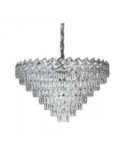 Candelabru Cristal Jovanni 16x E27 Diametru 80cm Argintiu