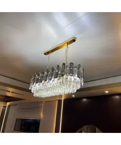 Candelabru Cristal Kaleb 8xE14 Auriu