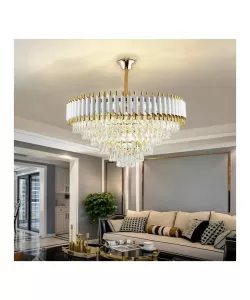 Candelabru Cristal Leira 5X E14 Auriu