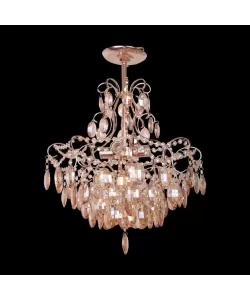 Candelabru Cristal Matias, 4*E27, Auriu, Metal si Cristal