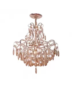 Candelabru Cristal Matias, 4*E27, Auriu, Metal si Cristal