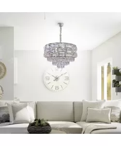 Candelabru Cristal Maximilian 5x E27 Diametru 40cm Diametru 40cm Argintiu