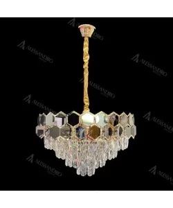 Candelabru Cristal Mehdi 8x E27 Auriu Negru