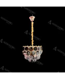 Candelabru Cristal Milan 3x E27 Auriu Negru