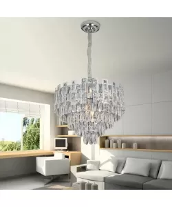 Candelabru Cristal Nelson 7x E27 Argintiu