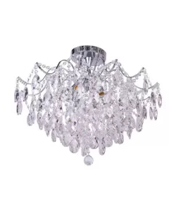 Candelabru Cristal Owen, 6*E27, Crom, Metal si Cristal