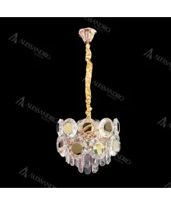 Candelabru Cristal Philip 3x E27 Diametru 30cm Auriu