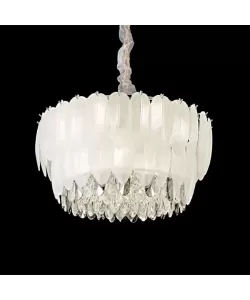 Candelabru Cristal Prince 6x E14 Alb Auriu