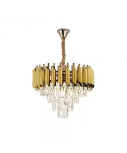 Candelabru Cristal Salvador 4x E27 Auriu