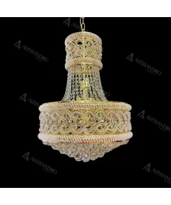 Candelabru Cristal Selim 14x E14 Auriu