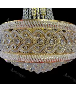 Candelabru Cristal Selim 14x E14 Auriu