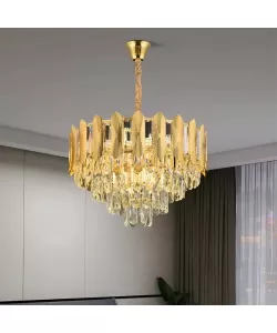 Candelabru Cristal Seraphina Diametru 40cm Auriu 4XE14