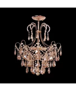 Candelabru Delix, 4*E27, Auriu, Metal si Cristal