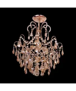 Candelabru Delix, 4*E27, Auriu, Metal si Cristal