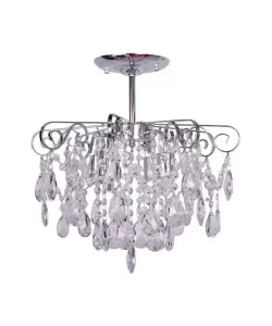 Candelabru Eiko, 4*E27, Crom, Metal si Cristal