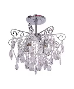 Candelabru Eiko, 4*E27, Crom, Metal si Cristal