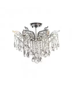 Candelabru Eleganta, 8*E27, Argintiu, Metal si Cristal