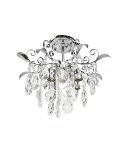 Candelabru Enifas, 4*E27, Metal si Cristal, Crom