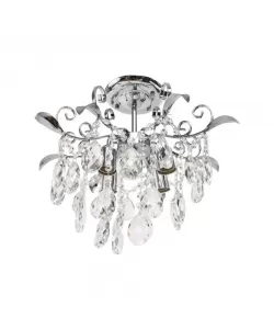 Candelabru Enifas, 4*E27, Metal si Cristal, Crom