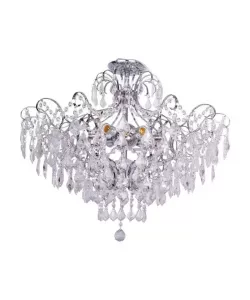 Candelabru Ezekiel, 9*E27, Crom, Metal si Cristal