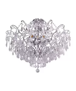 Candelabru Ezekiel, 9*E27, Crom, Metal si Cristal