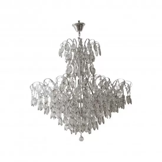 Candelabru Fazan 8*E27, Crom, Metal si Cristal Candelabru Fazan 8*E27, Crom, Metal si Cristal