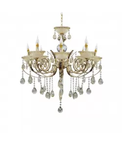 Candelabru Giala, 8*E14, Auriu, Metal si Cristal