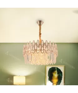 Candelabru Cristal Karim 8x E27 Auriu