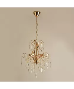 Candelabru Kazuhiko, 3*E27, Auriu, Metal si Cristal