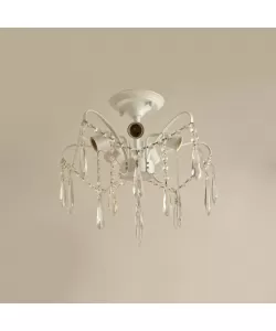 Candelabru Kyo 5*E27, Alb, Metal si Cristal