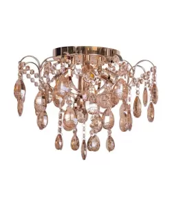 Candelabru Lapis, 4*E27, Auriu, Metal si Cristal